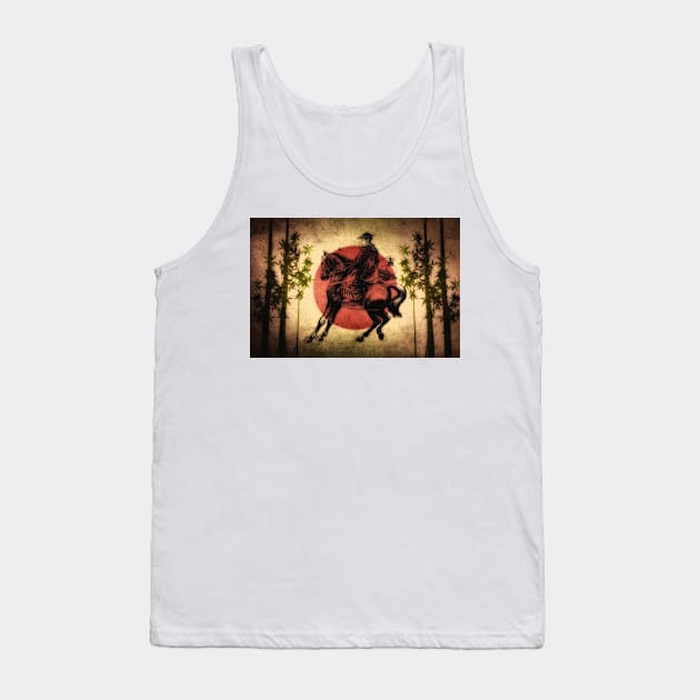 Japanese Samurai and Horse Tank Top by JimDeFazioPhotography